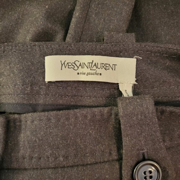 Yves Saint Laurent Rive Gauche Wool Trousers - Dark Charcoal - Picture 3 of 4